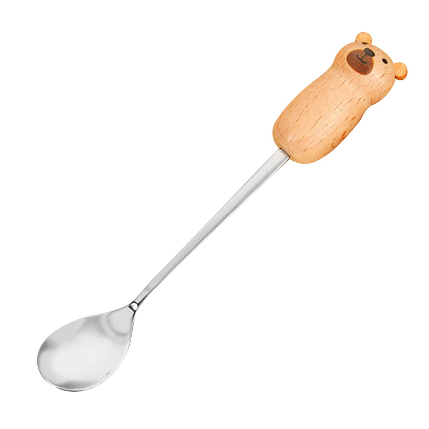 Stainless Steel Coffee Stirring Tool Creative Cartoon Cute Kids Ice Cream Dessert Stirrer Coffee Mixing Tool Dishwasher Safe Bear Spoon