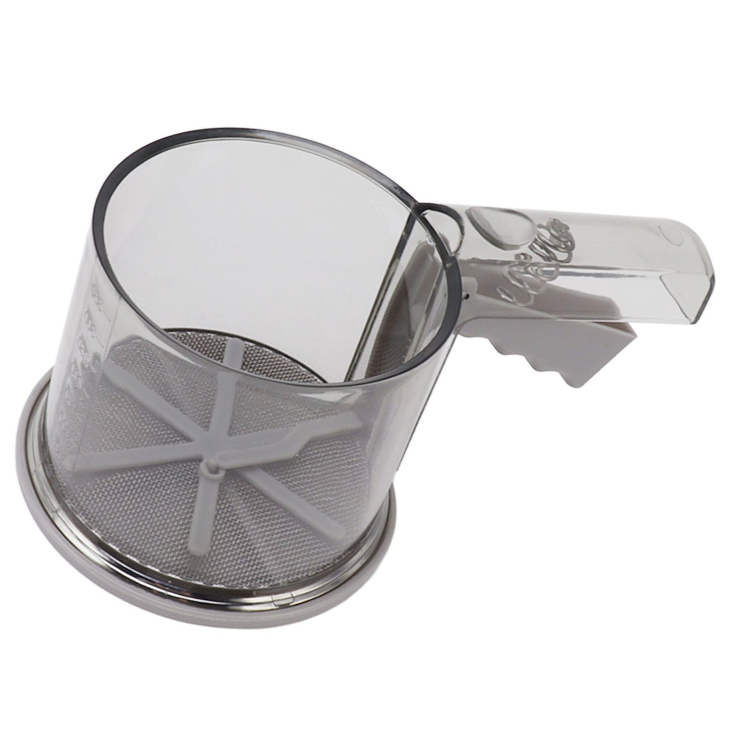 Flour Sifter Sieve PP Transparent Adjustable Fine Mesh One Hand Operation Powder Sifter Sieve for Kitchen Baking Single Layer