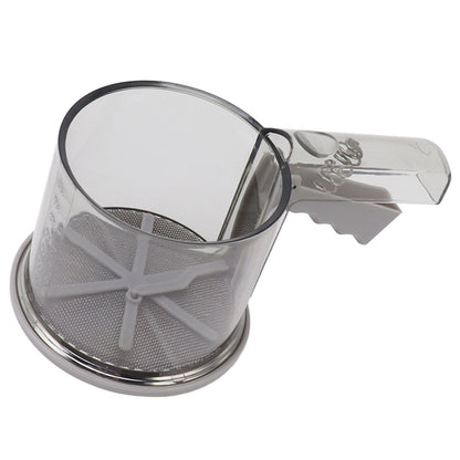 Flour Sifter Sieve PP Transparent Adjustable Fine Mesh One Hand Operation Powder Sifter Sieve for Kitchen Baking Single Layer