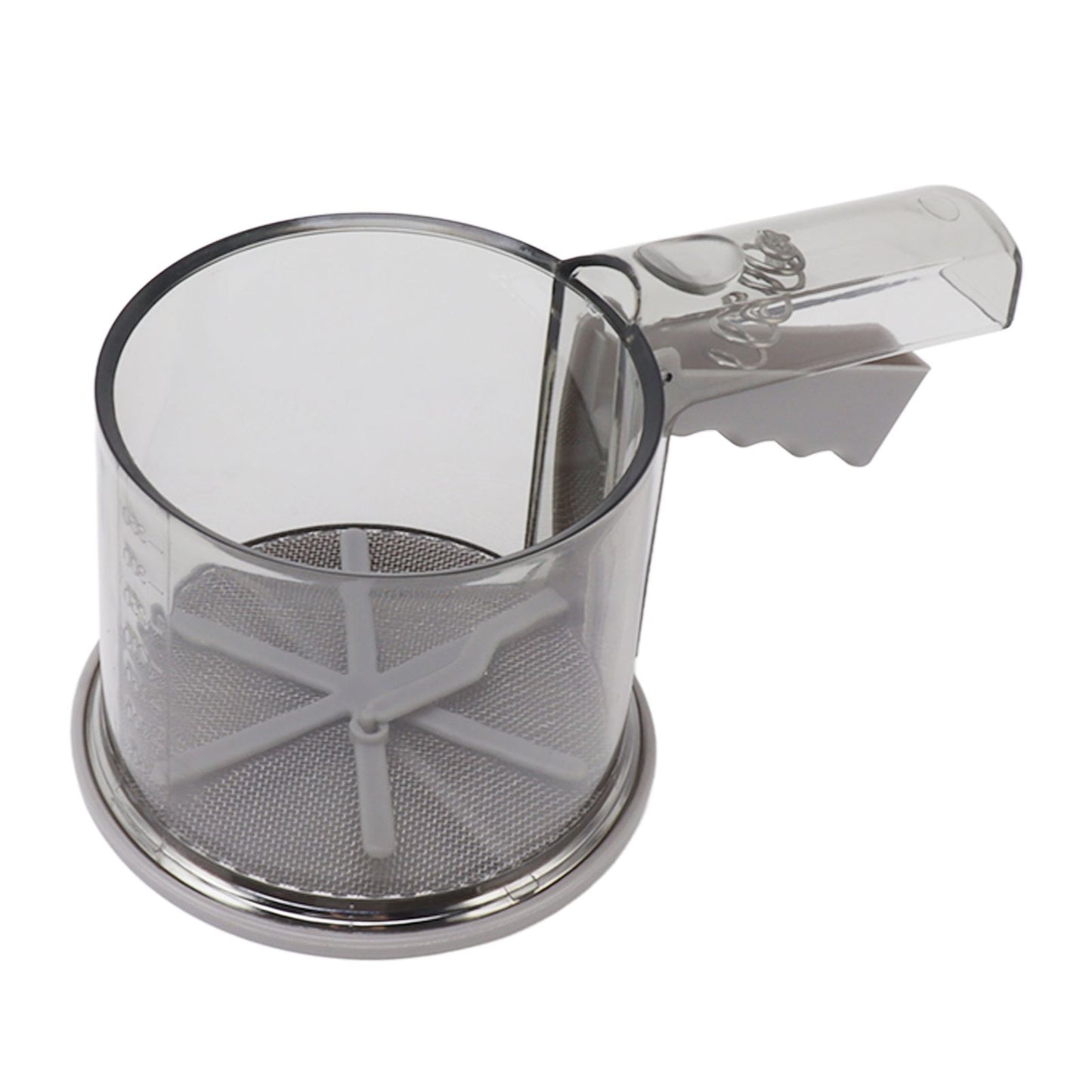 Flour Sifter Sieve PP Transparent Adjustable Fine Mesh One Hand Operation Powder Sifter Sieve for Kitchen Baking Single Layer