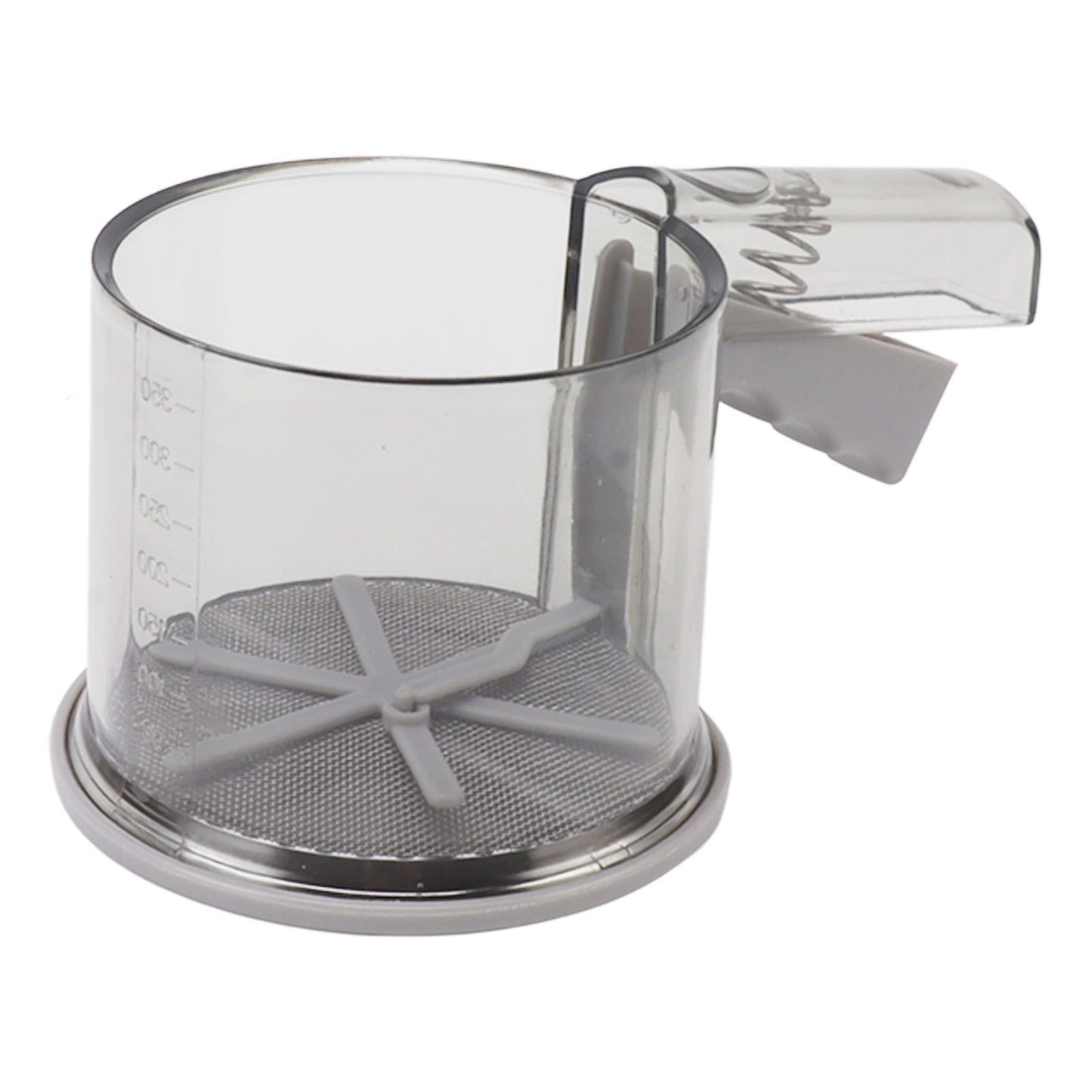 Flour Sifter Sieve PP Transparent Adjustable Fine Mesh One Hand Operation Powder Sifter Sieve for Kitchen Baking Single Layer