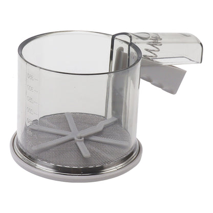 Flour Sifter Sieve PP Transparent Adjustable Fine Mesh One Hand Operation Powder Sifter Sieve for Kitchen Baking Single Layer