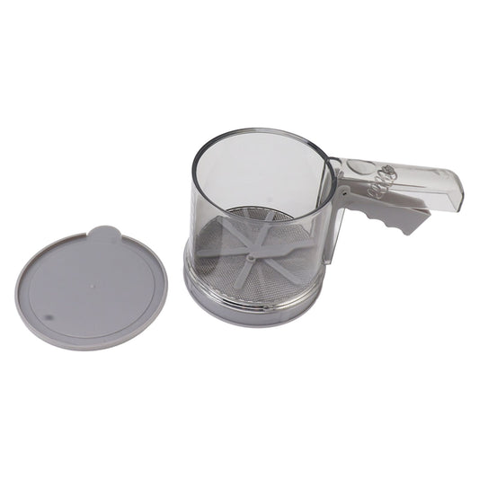Flour Sifter Sieve PP Transparent Adjustable Fine Mesh One Hand Operation Powder Sifter Sieve for Kitchen Baking Double Layer