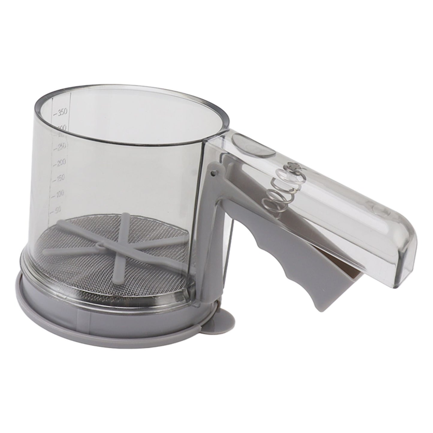 Flour Sifter Sieve PP Transparent Adjustable Fine Mesh One Hand Operation Powder Sifter Sieve for Kitchen Baking Double Layer