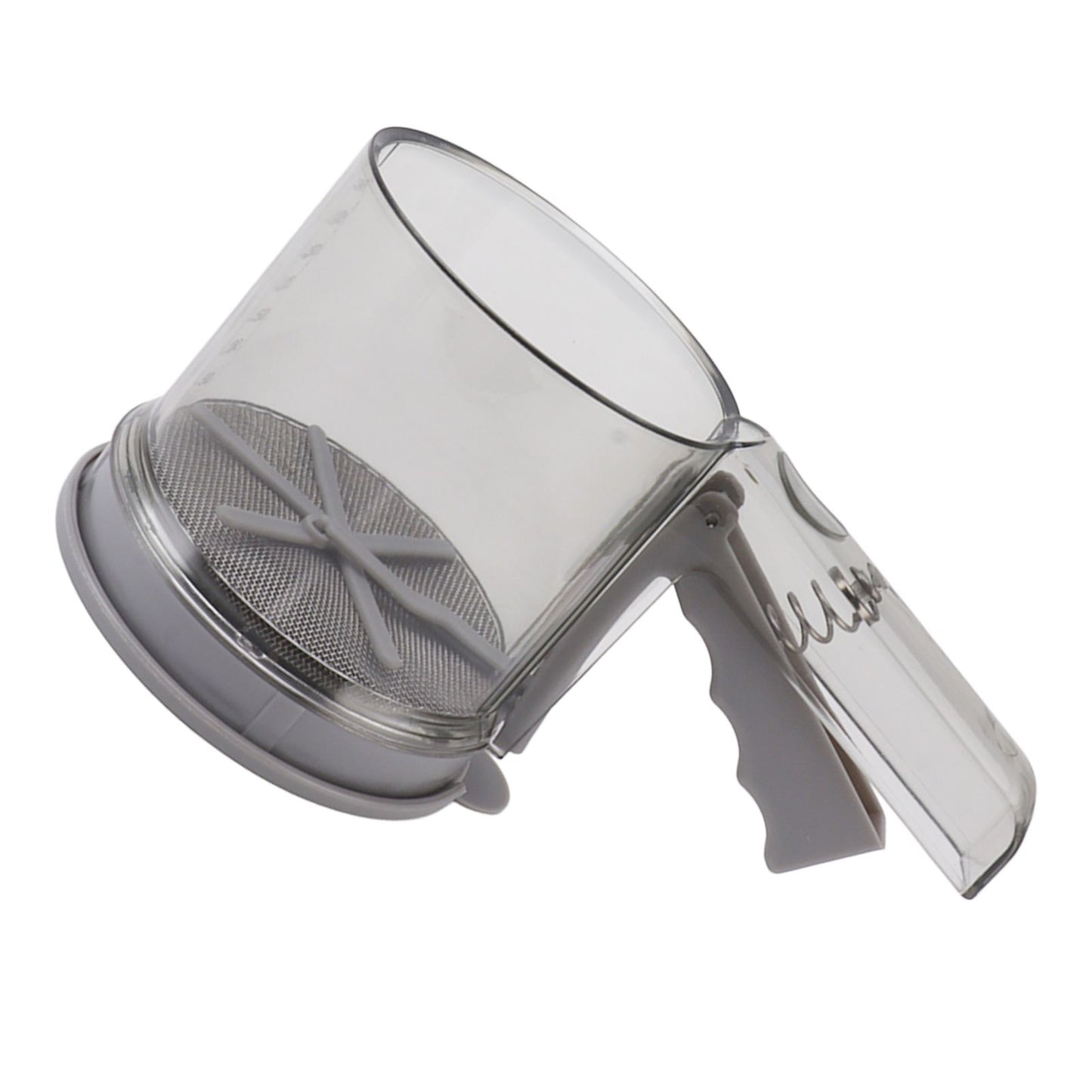 Flour Sifter Sieve PP Transparent Adjustable Fine Mesh One Hand Operation Powder Sifter Sieve for Kitchen Baking Double Layer