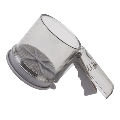 Flour Sifter Sieve PP Transparent Adjustable Fine Mesh One Hand Operation Powder Sifter Sieve for Kitchen Baking Double Layer