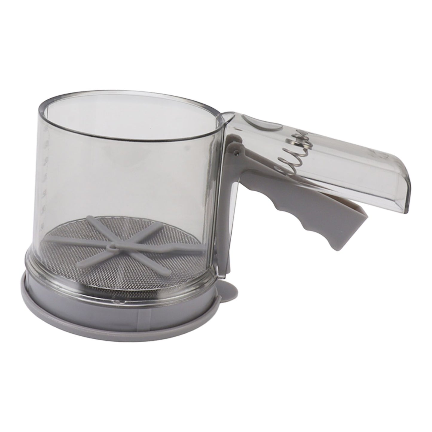 Flour Sifter Sieve PP Transparent Adjustable Fine Mesh One Hand Operation Powder Sifter Sieve for Kitchen Baking Double Layer