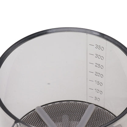 Flour Sifter Sieve PP Transparent Adjustable Fine Mesh One Hand Operation Powder Sifter Sieve for Kitchen Baking Double Layer