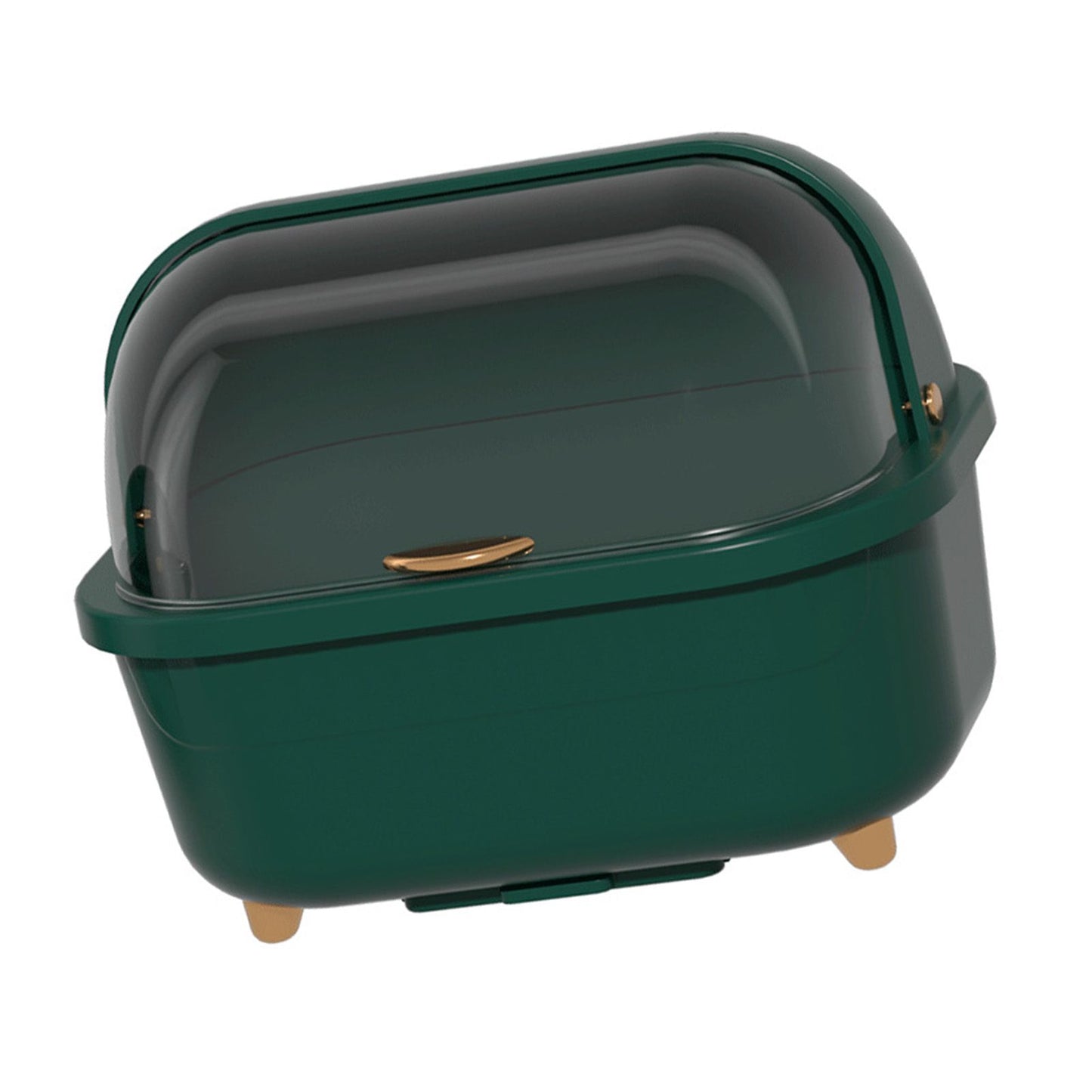 Dish Drying Box Multifunctional Space Saving Dish Drainer with Lid Cover for Kitchen Accessories Green M