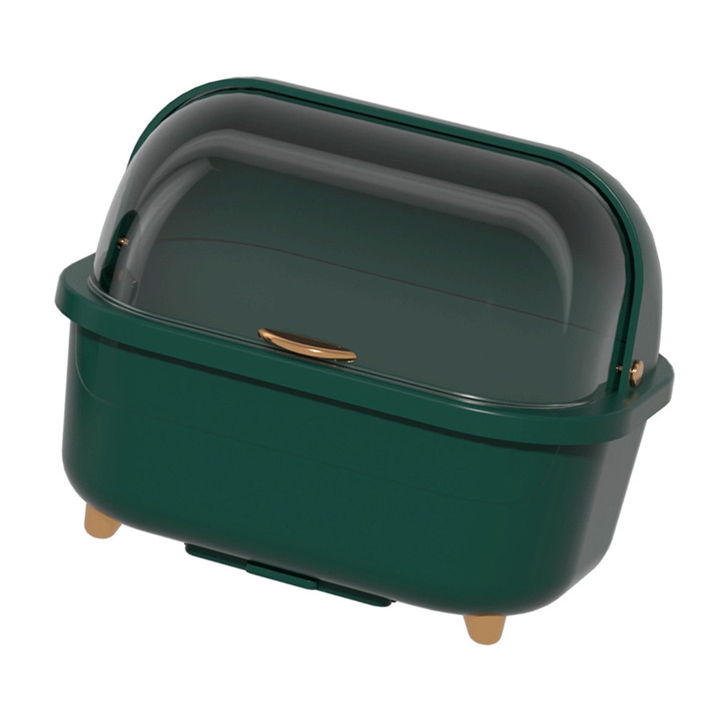Dish Drying Box Multifunctional Space Saving Dish Drainer with Lid Cover for Kitchen Accessories Green M