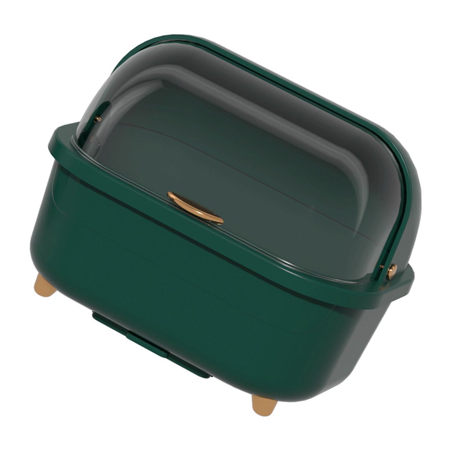 Dish Drying Box Multifunctional Space Saving Dish Drainer with Lid Cover for Kitchen Accessories Green L