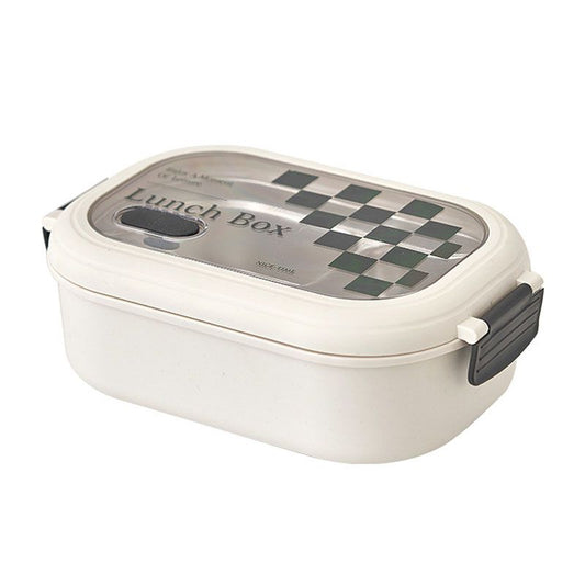 2 Compartment Bento Box Heat Preservation Stainless Steel Interlayer Lunch Box Airtight Portable Food Storage Containers for School Office Grid