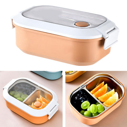Lunch Box Stainless Steel Insulation Leakproof Cute Design Portable Bento Box for School Office Orange