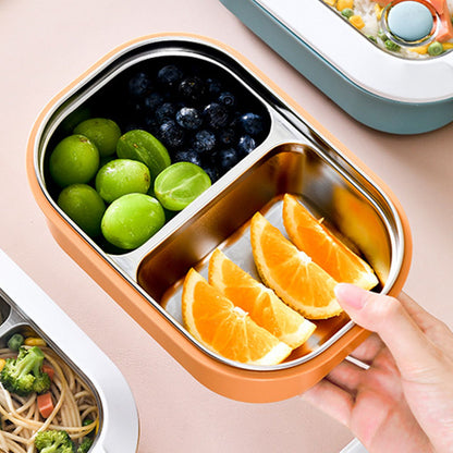 Lunch Box Stainless Steel Insulation Leakproof Cute Design Portable Bento Box for School Office Orange
