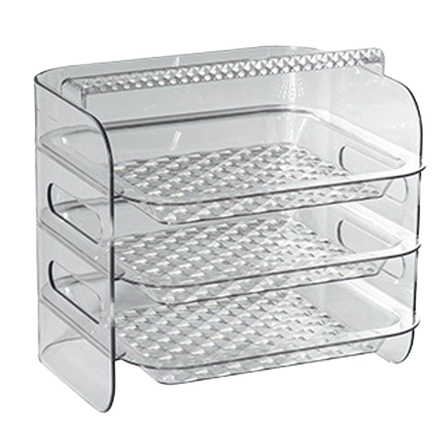 Multi Layer Food Tray Multifunctional Strong Capacity Durable Vegetable Fruit Preparation Plate 3 Layer White