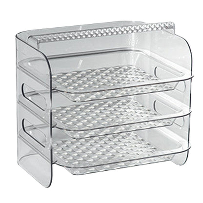Multi Layer Food Tray Multifunctional Strong Capacity Durable Vegetable Fruit Preparation Plate 3 Layer White