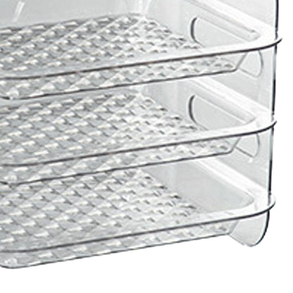 Multi Layer Food Tray Multifunctional Strong Capacity Durable Vegetable Fruit Preparation Plate 3 Layer White