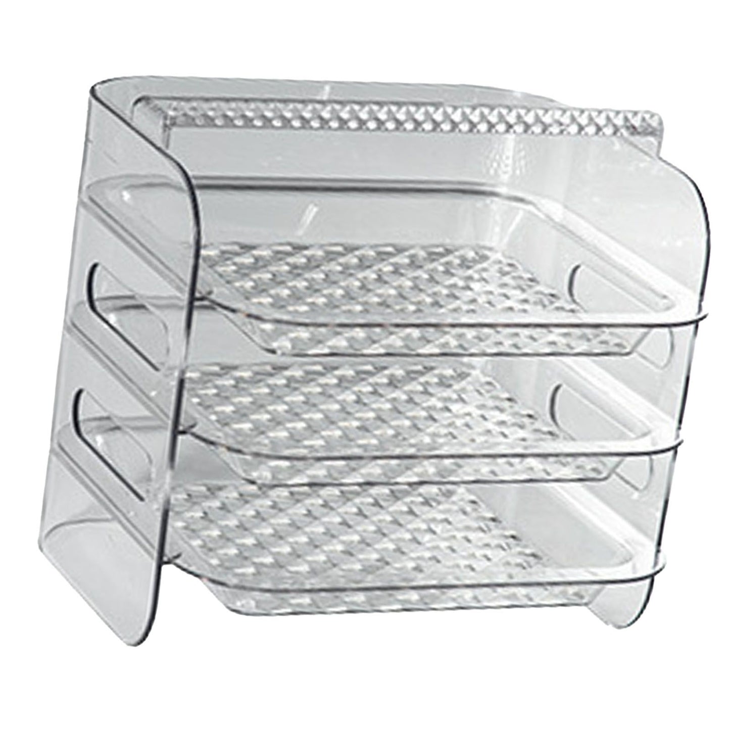 Multi Layer Food Tray Multifunctional Strong Capacity Durable Vegetable Fruit Preparation Plate 3 Layer White