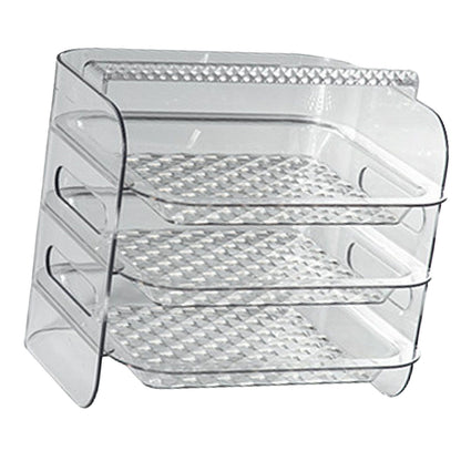 Multi Layer Food Tray Multifunctional Strong Capacity Durable Vegetable Fruit Preparation Plate 3 Layer White