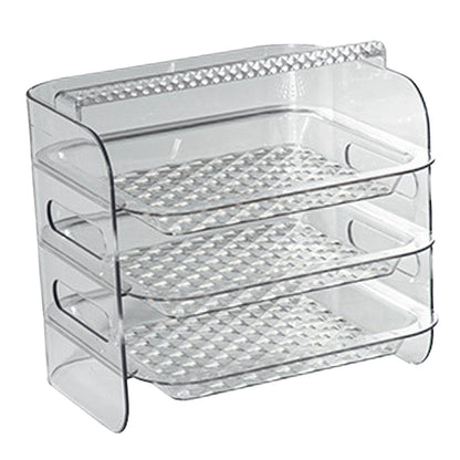 Multi Layer Food Tray Multifunctional Strong Capacity Durable Vegetable Fruit Preparation Plate 3 Layer White