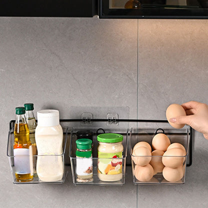 Wall Mounted Storage Container 3 Layer Wall Hanging Kitchen Storage Box for Garlic Ginger Onion Horizontal Hanging