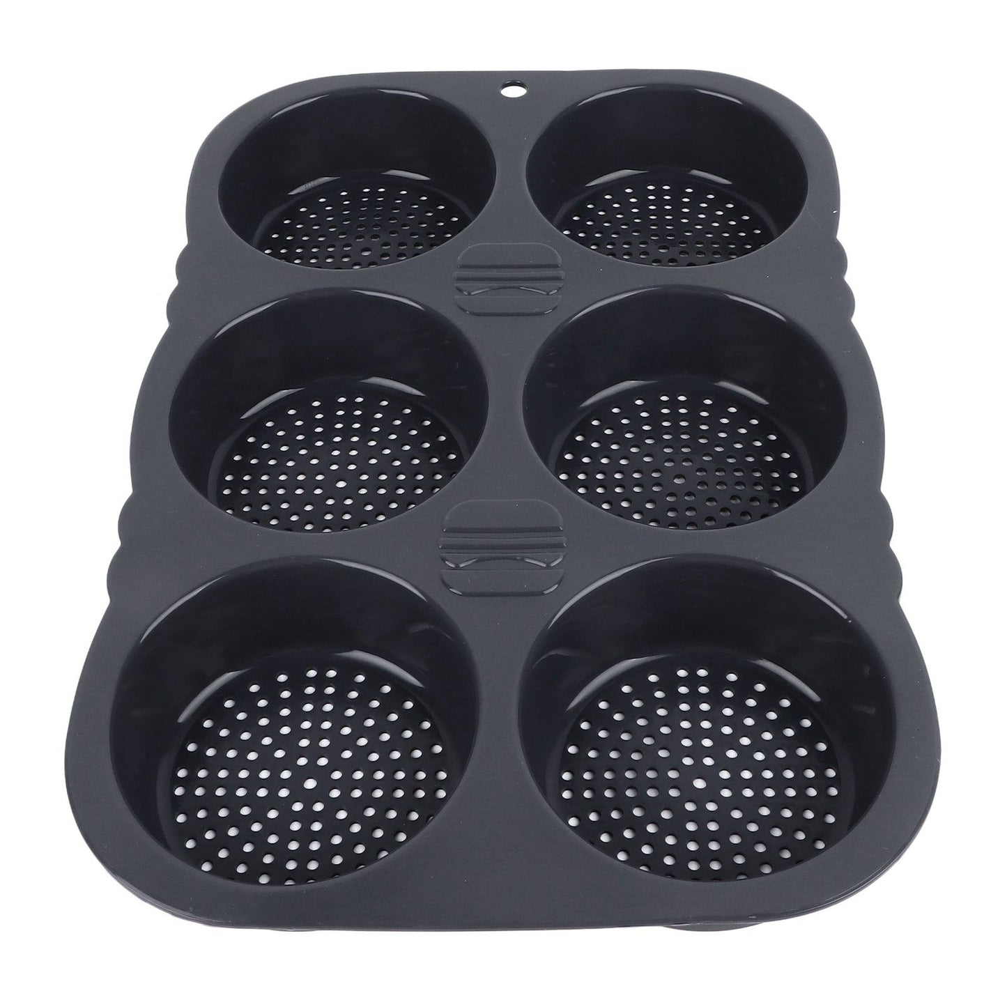 6 Cavity Hamburger Bun Mould Foldable Reusable Bread Mould ‑40℉ to +446℉ Heat Resistance Baking Mould for Kitchen