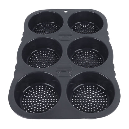 6 Cavity Hamburger Bun Mould Foldable Reusable Bread Mould ‑40℉ to +446℉ Heat Resistance Baking Mould for Kitchen