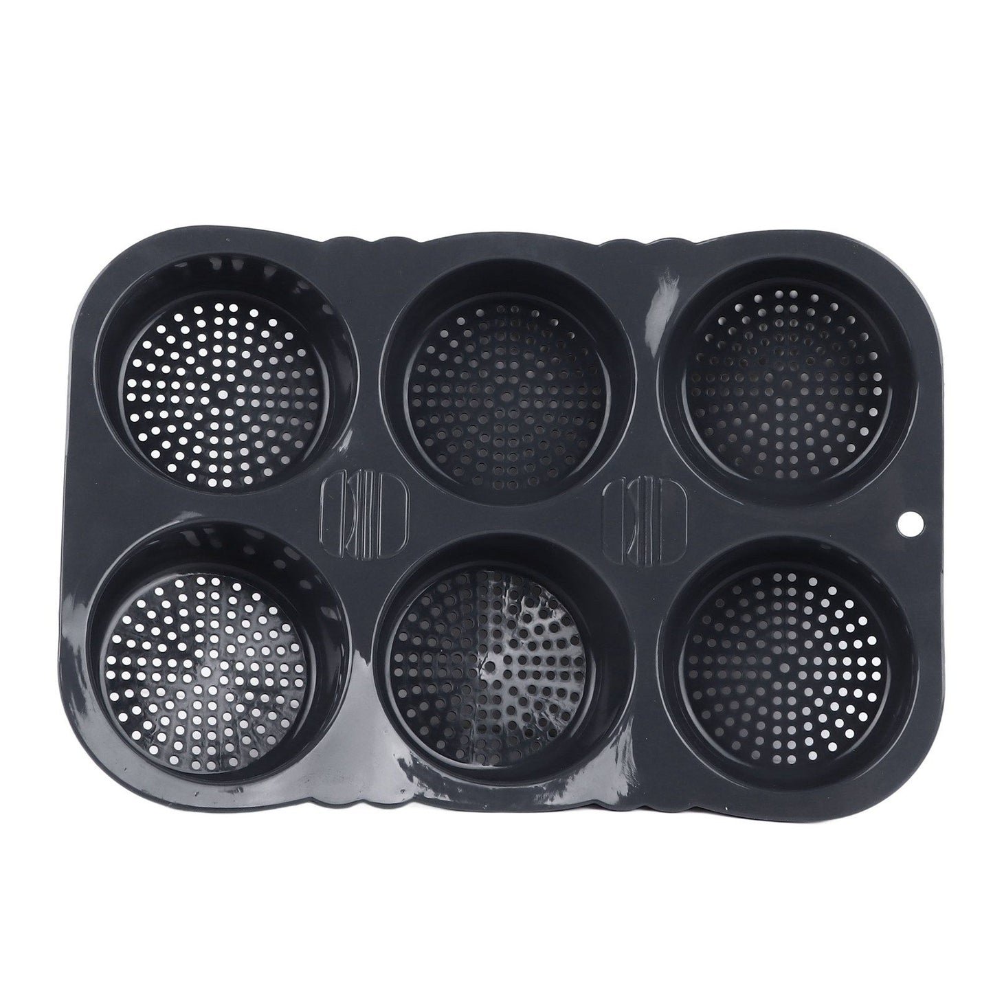 6 Cavity Hamburger Bun Mould Foldable Reusable Bread Mould ‑40℉ to +446℉ Heat Resistance Baking Mould for Kitchen
