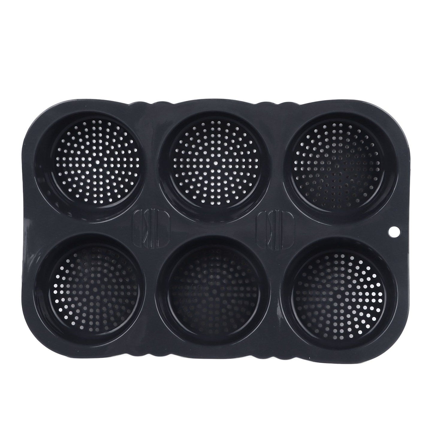 6 Cavity Hamburger Bun Mould Foldable Reusable Bread Mould ‑40℉ to +446℉ Heat Resistance Baking Mould for Kitchen
