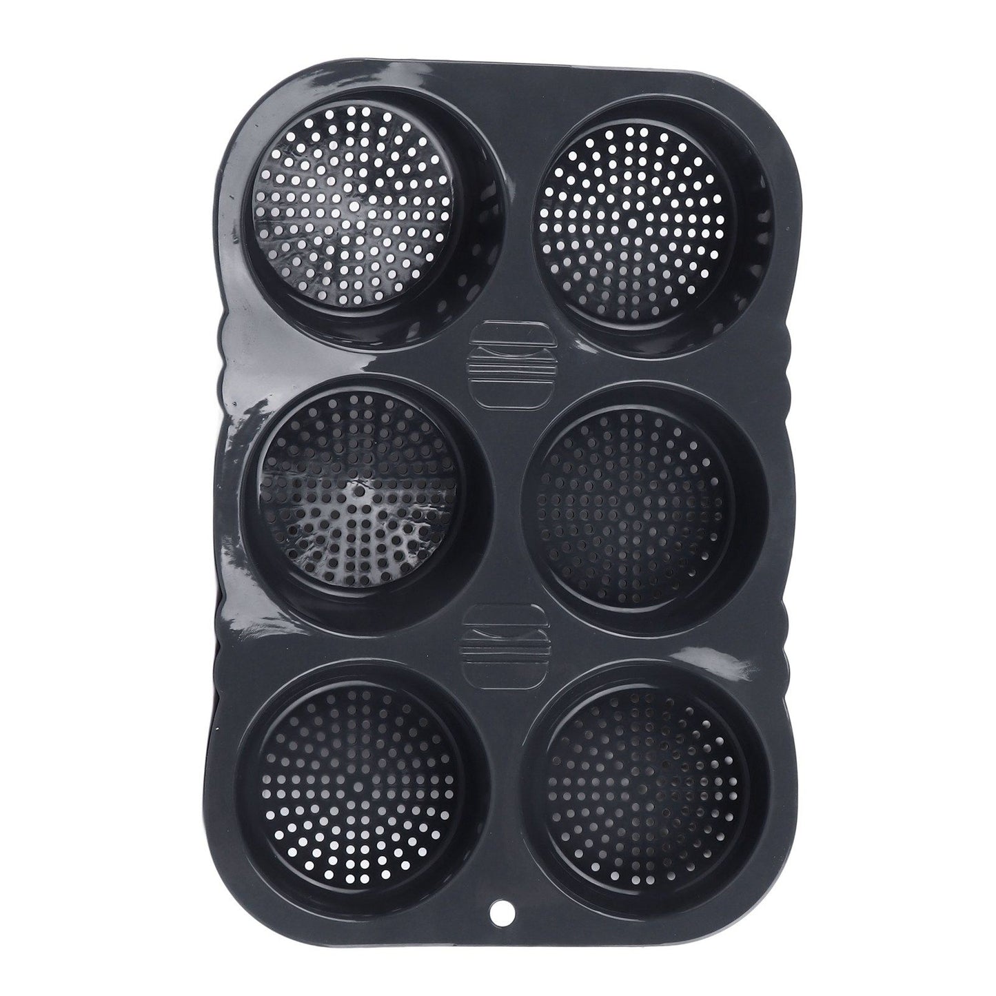 6 Cavity Hamburger Bun Mould Foldable Reusable Bread Mould ‑40℉ to +446℉ Heat Resistance Baking Mould for Kitchen