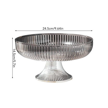 Fruit Plate Multifunctional Plastic Stylish Space Saving Decorative Snack Bowl for Candy Nuts Silver Gray