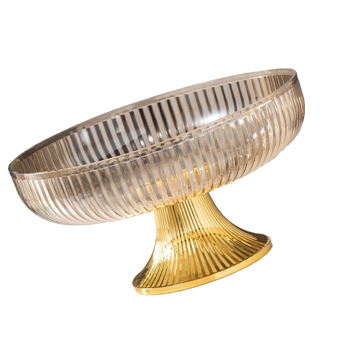 Fruit Plate Multifunctional Plastic Stylish Space Saving Decorative Snack Bowl for Candy Nuts Amber