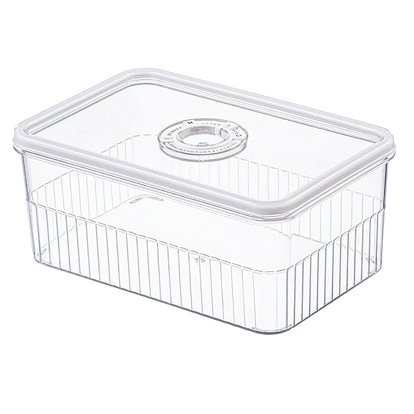 Refrigerator Storage Box with Lids Plastic Transparent Sealed Fridge Food Storage Containers for Fruits Vegetables M