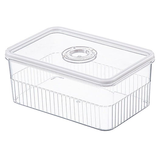 Refrigerator Storage Box with Lids Plastic Transparent Sealed Fridge Food Storage Containers for Fruits Vegetables M