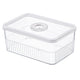 Refrigerator Storage Box with Lids Plastic Transparent Sealed Fridge Food Storage Containers for Fruits Vegetables M