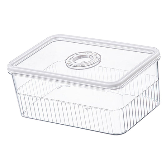 Refrigerator Storage Box with Lids Plastic Transparent Sealed Fridge Food Storage Containers for Fruits Vegetables M