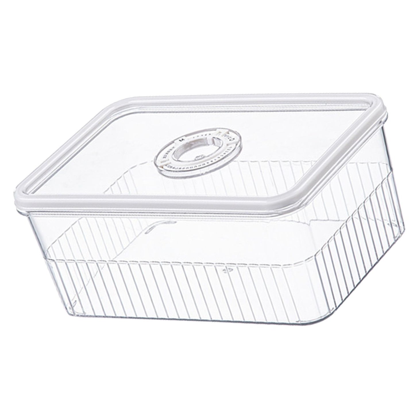 Refrigerator Storage Box with Lids Plastic Transparent Sealed Fridge Food Storage Containers for Fruits Vegetables M