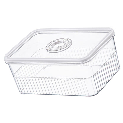 Refrigerator Storage Box with Lids Plastic Transparent Sealed Fridge Food Storage Containers for Fruits Vegetables M