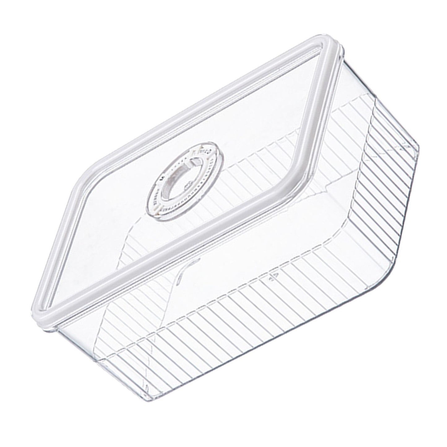 Refrigerator Storage Box with Lids Plastic Transparent Sealed Fridge Food Storage Containers for Fruits Vegetables M