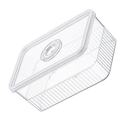 Refrigerator Storage Box with Lids Plastic Transparent Sealed Fridge Food Storage Containers for Fruits Vegetables M