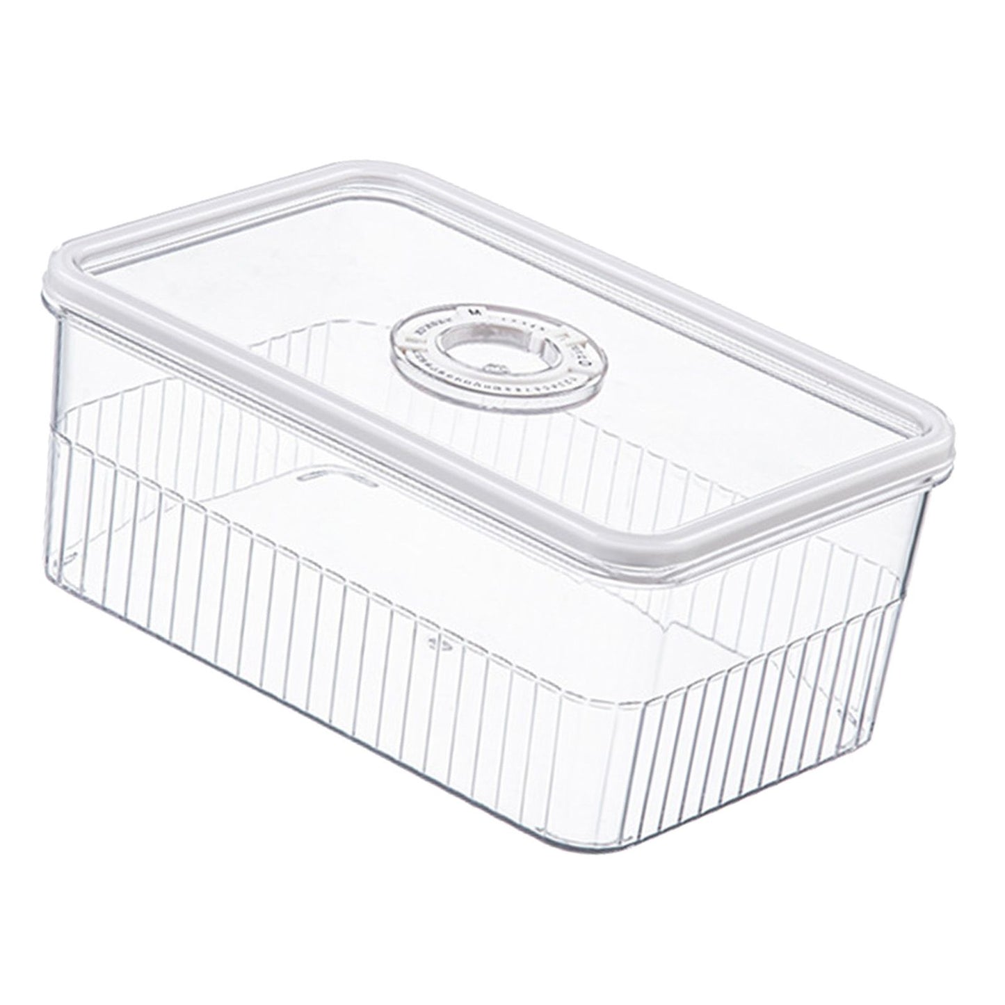 Refrigerator Storage Box with Lids Plastic Transparent Sealed Fridge Food Storage Containers for Fruits Vegetables M