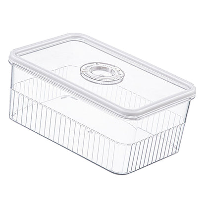 Refrigerator Storage Box with Lids Plastic Transparent Sealed Fridge Food Storage Containers for Fruits Vegetables M