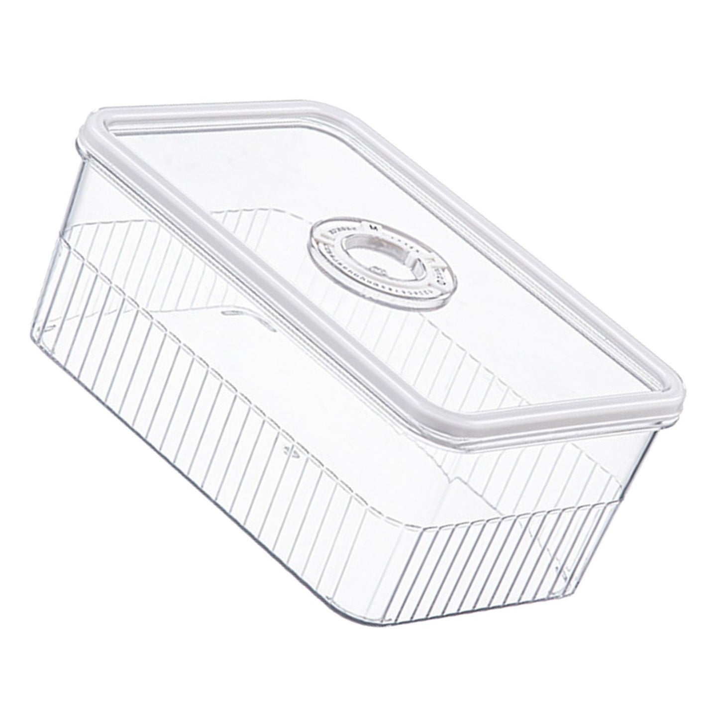 Refrigerator Storage Box with Lids Plastic Transparent Sealed Fridge Food Storage Containers for Fruits Vegetables M