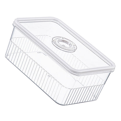 Refrigerator Storage Box with Lids Plastic Transparent Sealed Fridge Food Storage Containers for Fruits Vegetables M