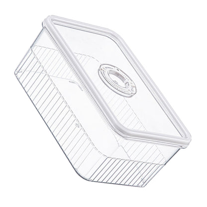 Refrigerator Storage Box with Lids Plastic Transparent Sealed Fridge Food Storage Containers for Fruits Vegetables M