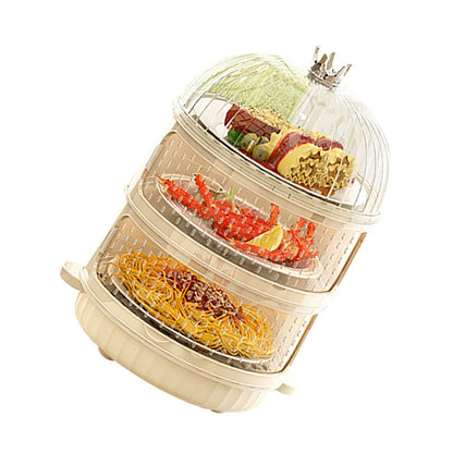 Dust Proof Food Storage Box Multi Functional Sealed Food Storage Container for Summer 3 Layers