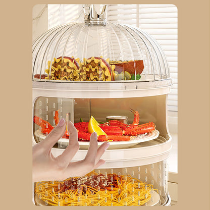 Dust Proof Food Storage Box Multi Functional Sealed Food Storage Container for Summer 3 Layers