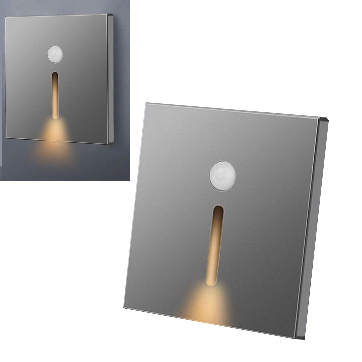 LED Motion Sensor Night Light ABS Small LED Induction Lamp for Bedside Corridor Hallway Grey
