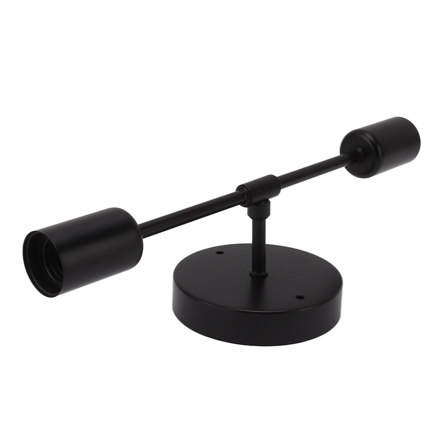 E27 E26 Double Wall Light Base Iron 85‑265V Black Modern Light Holder Base for Living Room Bathroom Dressing Room