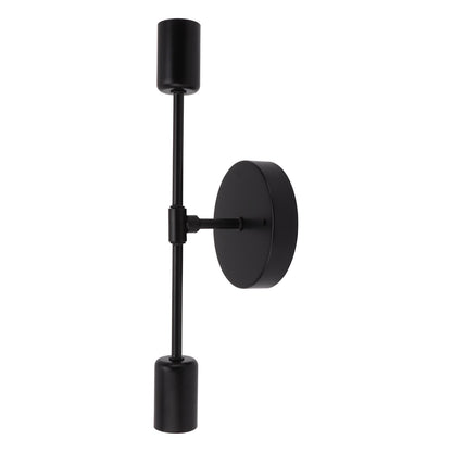 E27 E26 Double Wall Light Base Iron 85‑265V Black Modern Light Holder Base for Living Room Bathroom Dressing Room